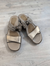 Naot Pinotage Wedge Sandal women's size 41 (10/10.5) metallic gold double strap for sale  Shipping to South Africa