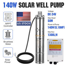 3" DC 24V Solar Water Pump Deep Well Pump Submersible Bore MPPT Controller Kit for sale  Shipping to South Africa