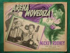 Tarjeta de lobby mexicana 1950 Mickey Rooney Jeanne Cagney Peter Lorre Barbara Bates 6 segunda mano  México