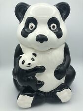 Vintage Panda Bear With Baby Panda Bear Ceramic Collectable Cookie Jar for sale  Naperville