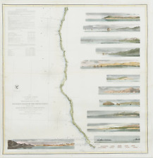 1854 Coast Survey Chart San Francisco California río Umpquah elevaciones de Oregón segunda mano  Embacar hacia Argentina