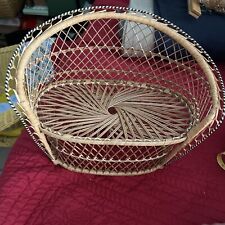 Usado, GRANDE Ventilador de Vime Pavão Costas Rattan Amor Cadeira Sofá Decoração Boneca Vintage comprar usado  Enviando para Brazil