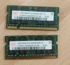 pair of Hynix HYMP512S64BP8-Y5 1GB PC2-5300 DDR2 667MHZ laptop SO-DIMM 2GB total, used for sale  Shipping to South Africa