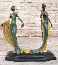 Art Deco pátina especial duas divas deusas sexy escultura figura estátua bronze, usado comprar usado  Enviando para Brazil