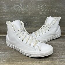 Tênis Converse All Star Chuck Taylor de Couro Alto Triplo Branco Masculino Tamanho 9.5 comprar usado  Enviando para Brazil