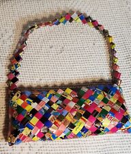 Bolsa de mão vintage retrô envoltório de doces com zíper multicolorida metálica, usado comprar usado  Enviando para Brazil