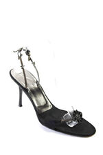 Sandalias de mujer Giuseppe Zanotti Design negras acento floral con tiras talla 6,5 segunda mano  Embacar hacia Mexico