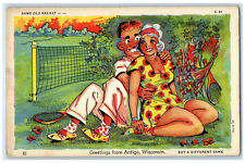 Cartão postal antigo c1950's Same Old Racket Greetings from Antigo Wisconsin WI comprar usado  Enviando para Brazil