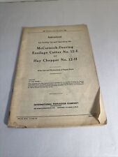 Mccormick deering instructions for sale  LINCOLN