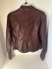 MAURICES - WOMEN'S burgundy FAUX LEATHER JACKET - SIZE L - MOTO MOTORCYCLE, used for sale  Shipping to South Africa