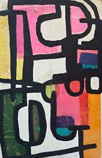 Formas abstractas pintura mixta vintage años 60 mediados de siglo arte moderno MCM segunda mano  Embacar hacia Mexico