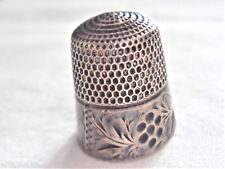 Antique Goldsmith Stern Sterling Silver Floral Engraved Sewing Thimble folk art for sale  Boise