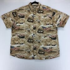 RED HEAD Men's Shirt Size XL Beige Camo Army Military Vehicles Hummer Choppers for sale  Shipping to South Africa