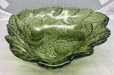 Used, Vintage Indiana Glass Green Loganberry Leaves Pattern Dish Bowl. for sale  Shipping to South Africa
