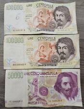 Billete Italia 50000-100000 liras 1992-1994 (3 piezas) segunda mano  Embacar hacia Argentina