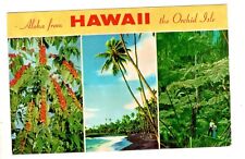 Postcard HI Aloha From Hawaii Orchid Isle Coffee Beans Kona District  Vintage, used for sale  Shipping to South Africa