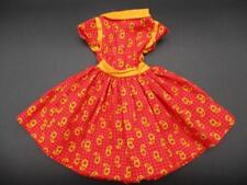 Vintage 1950s Ideal Miss Revlon Red & Gold Print Dress for 18" Doll for sale  Shipping to South Africa
