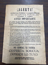 Porto Rico, década de 1960, Flyer MPI, ALERTA AGRICULTORES ADJUNTAS/LARES/UTUADO, usado comprar usado  Enviando para Brazil