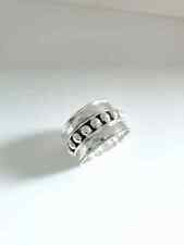 Sterling Silver Band Concave Bali Ring - Beaded Ring, Bead Ring, Wide Band Ring, for sale  Shipping to South Africa