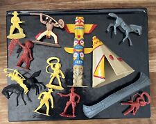 Vintage Cowboys And Indians Set Totem Pole Teepee Canoe Rare HTF!  for sale  Shipping to South Africa