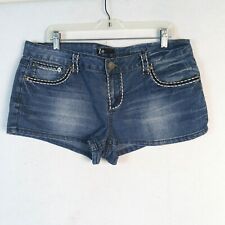 Shorts jeans Z2 júnior tamanho 15 bolsos traseiros alados jeans azul Y2K cintura média comprar usado  Enviando para Brazil