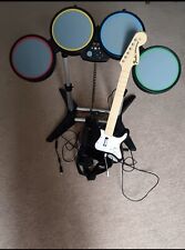 Used, Guitar Hero Rock Band Xbox 360 Bundle Guitar Drums Mic Full Band set Working for sale  Shipping to South Africa