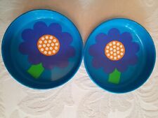 2 coaster - Vintage  turquoise blue flowers Laurids Lonborg Lena Al Eklund rare for sale  Shipping to South Africa