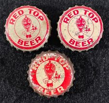 3 RED TOP CORK LINED BEER BOTTLE CAP RED TOP BREWING CINCINNATI, OHIO OLD CROWNS for sale  Shipping to South Africa