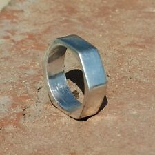 Usado, Anillo de tuerca de tornillo liso de plata esterlina 925 anillo de tuerca para hombre pulgar grueso segunda mano  Embacar hacia Argentina