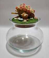Tarro de vidrio, con tapa de resina escénica, adorno decorativo, carretilla de jardín y flores, usado segunda mano  Embacar hacia Argentina