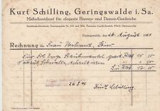 Begagnade, GERINGSWALDE, invoice 1944, Kurt Schilling tailoring men's women's wardrobe till salu  Toimitus osoitteeseen Sweden