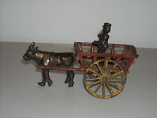 Usado, Antigo ORIGINAL Brinquedo de Ferro Fundido Antigo Carrinho de Fazenda Desenhado por Boi/Vagão com Fazendeiro comprar usado  Enviando para Brazil