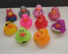 Colorful Character Rubber Duck Duckies Heart Glitter Emoji Pirate Hero Lot of 10, used for sale  Shipping to South Africa