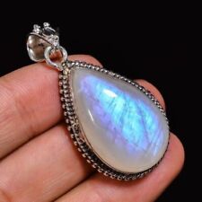 925 Sterling Silver Handmade Rainbow Moonstone Beautiful Woman Pendent P585 for sale  Shipping to South Africa