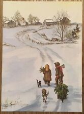 Usado, PERFEITO ESTADO 1981 Tasha Tudor VINTAGE cartão de Natal crianças trazem árvore Amer artistas P152 comprar usado  Enviando para Brazil