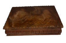 Caja de joyas banco de carpintero Dante de colección años 70 caoba incolada madera tallada tallada segunda mano  Embacar hacia Argentina
