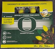 University of Oregon Ducks Officially Licensed Box of C7 Christmas Lights yellow, used for sale  Shipping to South Africa