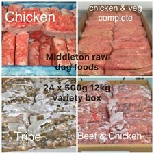 Variety Box Frozen Dog Food 24x 500g bags 12kg box. BARF RAW DIET delivered  for sale  MANCHESTER