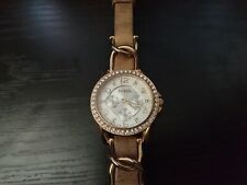 Relógio feminino Fossil Riley ES 3466 ouro rosa e pulseira de couro cristal comprar usado  Enviando para Brazil