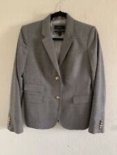 J. Crew Schoolboy Wool Blend Gold Button Blazer Grey Size 6 Preppy Academia￼ for sale  Shipping to South Africa