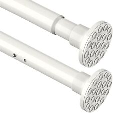 Shower Curtain Rail Anti-Slip Extendable 110-260cm Tension Rod White, used for sale  Shipping to South Africa