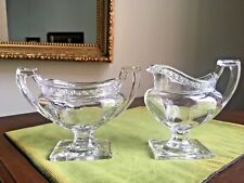 United States Glass Co. Crystal Cream and Sugar Greek Key US Glass circa 1910 for sale  Shipping to Canada