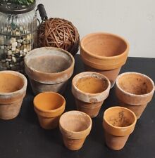 Vintage Terra Cotta Pots  USED Lot of 8 Flowers Herbs Annuals Porch Patio , used for sale  Shipping to South Africa