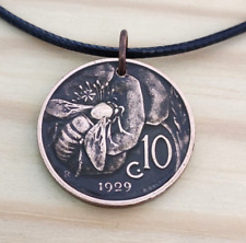Collar de monedas de abeja melífera en flor, Collar de monedas de abeja vintage de Italia - (1920-1937), usado segunda mano  Embacar hacia Argentina