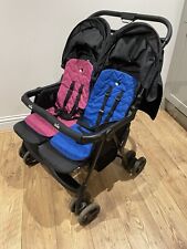 Joie Aire Twin Pink/Blue Pushchairs Double Seat Stroller With Raincover for sale  Shipping to South Africa