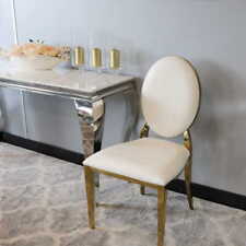 Krzesło Ludwik Gold glamour White Croco nowoczesne krzesło tapicerowane ekoskóra na sprzedaż  PL