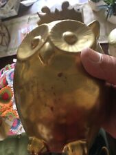 Gold ceramic owl for sale  Shipping to Ireland