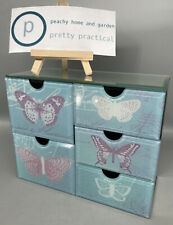 Large Buttery Print Mirrored Jewellery Drawer Cabinet Cheap Girls Women’s Gift for sale  BURTON-ON-TRENT
