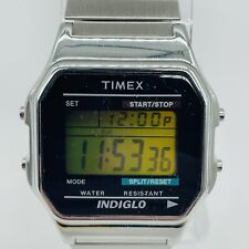 Used, Timex Indiglo Watch Men Digital Alarm 36mm Octagon WR30M Stretch New Battery for sale  Shipping to South Africa