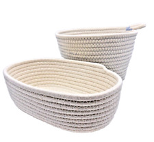2 cestas de almacenamiento de cuerda de algodón para organizar cestas decorativas nuevas sin etiquetas-a63 segunda mano  Embacar hacia Argentina